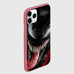 Чехол iPhone 11 Pro матовый Веном с языком, цвет: 3D-малиновый — фото 2