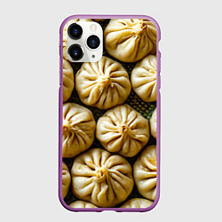 Чехол iPhone 11 Pro матовый Хинкали, цвет: 3D-фиолетовый