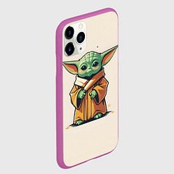 Чехол iPhone 11 Pro матовый Малыш Грогу - Мандолорец, цвет: 3D-фиолетовый — фото 2