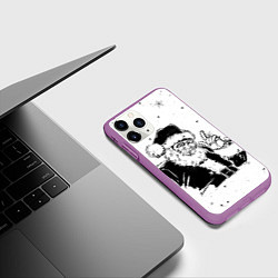 Чехол iPhone 11 Pro матовый Дед мороз добрый, цвет: 3D-фиолетовый — фото 2
