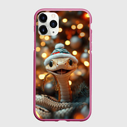 Чехол iPhone 11 Pro матовый Песочная змея показывает язык, цвет: 3D-малиновый