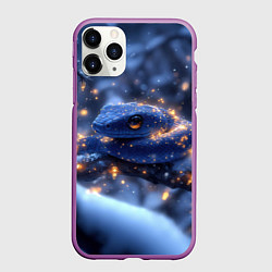 Чехол iPhone 11 Pro матовый Змея новогодний символ 2025, цвет: 3D-фиолетовый