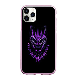 Чехол iPhone 11 Pro матовый Black Panther head, цвет: 3D-розовый