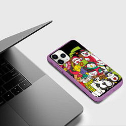 Чехол iPhone 11 Pro матовый Новогодние друзья, цвет: 3D-фиолетовый — фото 2