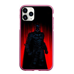 Чехол iPhone 11 Pro матовый Batman - Robert Pattinson, цвет: 3D-малиновый