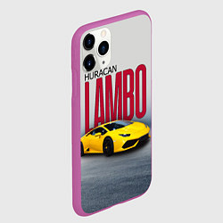 Чехол iPhone 11 Pro матовый Итальянский суперкар Lambo Huracan, цвет: 3D-фиолетовый — фото 2