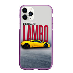 Чехол iPhone 11 Pro матовый Итальянский гиперкар Lambo Huracan, цвет: 3D-фиолетовый