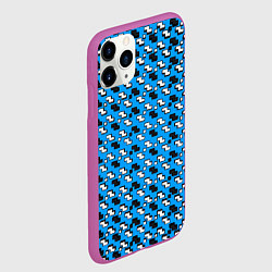 Чехол iPhone 11 Pro матовый Чёрно-белые фигуры на синем фоне, цвет: 3D-фиолетовый — фото 2