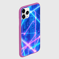 Чехол iPhone 11 Pro матовый Неоновые провода, цвет: 3D-фиолетовый — фото 2