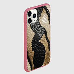 Чехол iPhone 11 Pro матовый В коже рептилии, цвет: 3D-малиновый — фото 2