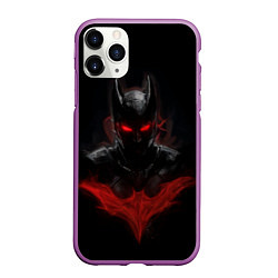 Чехол iPhone 11 Pro матовый Neon Batman in the dark, цвет: 3D-фиолетовый