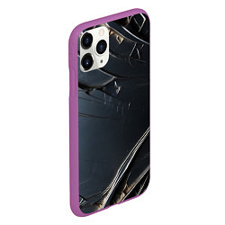 Чехол iPhone 11 Pro матовый Чёрный металл, цвет: 3D-фиолетовый — фото 2