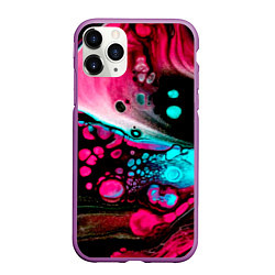 Чехол iPhone 11 Pro матовый Краски градиента, цвет: 3D-фиолетовый