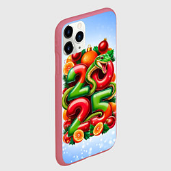 Чехол iPhone 11 Pro матовый Змеи к нам приходят 2025, цвет: 3D-малиновый — фото 2