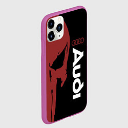 Чехол iPhone 11 Pro матовый Audi и череп, цвет: 3D-фиолетовый — фото 2