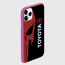 Чехол iPhone 11 Pro матовый Toyota и череп, цвет: 3D-фиолетовый — фото 2