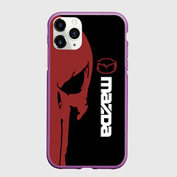 Чехол iPhone 11 Pro матовый Mazda и череп, цвет: 3D-фиолетовый