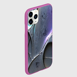 Чехол iPhone 11 Pro матовый Полированный серебряный металл, цвет: 3D-фиолетовый — фото 2