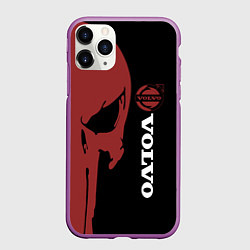 Чехол iPhone 11 Pro матовый Вольво и череп, цвет: 3D-фиолетовый