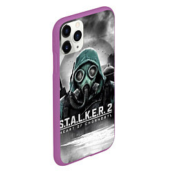 Чехол iPhone 11 Pro матовый Stalker 2 heart of Chornobyl radiation, цвет: 3D-фиолетовый — фото 2