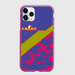 Чехол iPhone 11 Pro матовый Counter strike camo line, цвет: 3D-малиновый