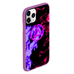 Чехол iPhone 11 Pro матовый Linkin park огненные краски, цвет: 3D-фиолетовый — фото 2