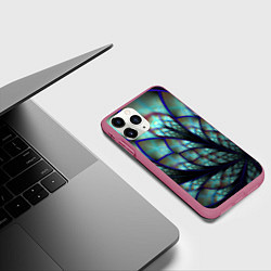 Чехол iPhone 11 Pro матовый Абстракция неон, цвет: 3D-малиновый — фото 2
