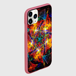 Чехол iPhone 11 Pro матовый Оптический дым текстура, цвет: 3D-малиновый — фото 2