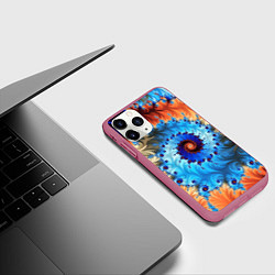Чехол iPhone 11 Pro матовый Оптические узоры текстура, цвет: 3D-малиновый — фото 2