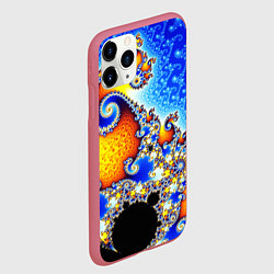Чехол iPhone 11 Pro матовый Фрактальный узор текстура синий, цвет: 3D-малиновый — фото 2