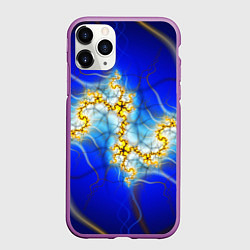 Чехол iPhone 11 Pro матовый Фрактальный узор мерцание, цвет: 3D-фиолетовый