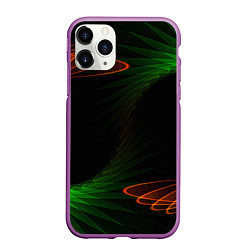 Чехол iPhone 11 Pro матовый Оптический дым текстура, цвет: 3D-фиолетовый