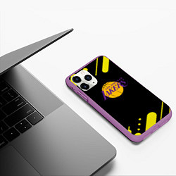 Чехол iPhone 11 Pro матовый Lakers club, цвет: 3D-фиолетовый — фото 2