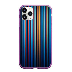 Чехол iPhone 11 Pro матовый Композиция из вертикальных линий, цвет: 3D-фиолетовый