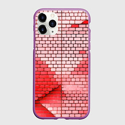 Чехол iPhone 11 Pro матовый Красные кирпичики, цвет: 3D-фиолетовый