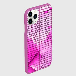 Чехол iPhone 11 Pro матовый Розовые кирпичики, цвет: 3D-фиолетовый — фото 2