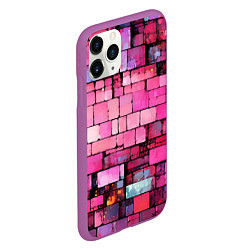 Чехол iPhone 11 Pro матовый Pink bricks, цвет: 3D-фиолетовый — фото 2