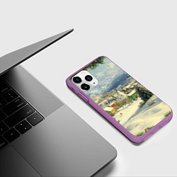 Чехол iPhone 11 Pro матовый Дух рождества, цвет: 3D-фиолетовый — фото 2