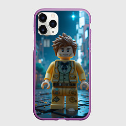 Чехол iPhone 11 Pro матовый Роблокс ночью, цвет: 3D-фиолетовый