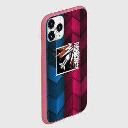 Чехол iPhone 11 Pro матовый Rainbow six abstract, цвет: 3D-малиновый — фото 2