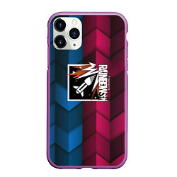 Чехол iPhone 11 Pro матовый Rainbow six abstract, цвет: 3D-фиолетовый