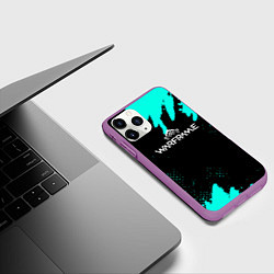 Чехол iPhone 11 Pro матовый Warframe краски голубые, цвет: 3D-фиолетовый — фото 2