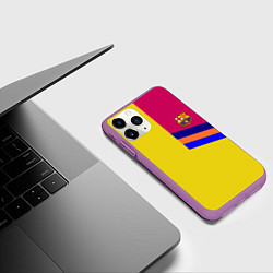 Чехол iPhone 11 Pro матовый Барселона фк клуб геометрия, цвет: 3D-фиолетовый — фото 2
