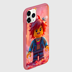 Чехол iPhone 11 Pro матовый Роблокс человечек с красными волосами, цвет: 3D-малиновый — фото 2