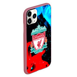 Чехол iPhone 11 Pro матовый Liverpool fire steel, цвет: 3D-малиновый — фото 2