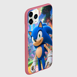 Чехол iPhone 11 Pro матовый Sonic красочный мир, цвет: 3D-малиновый — фото 2