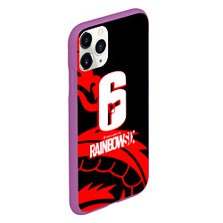 Чехол iPhone 11 Pro матовый Rainbow six dragon fire logo, цвет: 3D-фиолетовый — фото 2