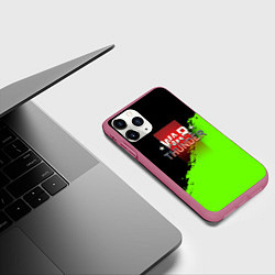 Чехол iPhone 11 Pro матовый Warthunder краски черно зеленые, цвет: 3D-малиновый — фото 2