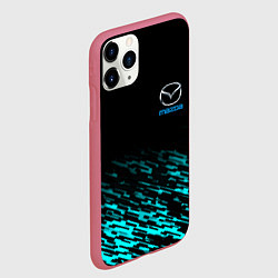 Чехол iPhone 11 Pro матовый Mazda голубые краски, цвет: 3D-малиновый — фото 2