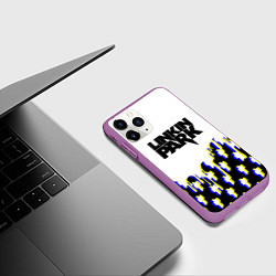 Чехол iPhone 11 Pro матовый Linkin park human, цвет: 3D-фиолетовый — фото 2
